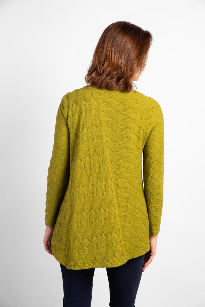 Waterfall Knit Angle Hem Tunic in Cardamon