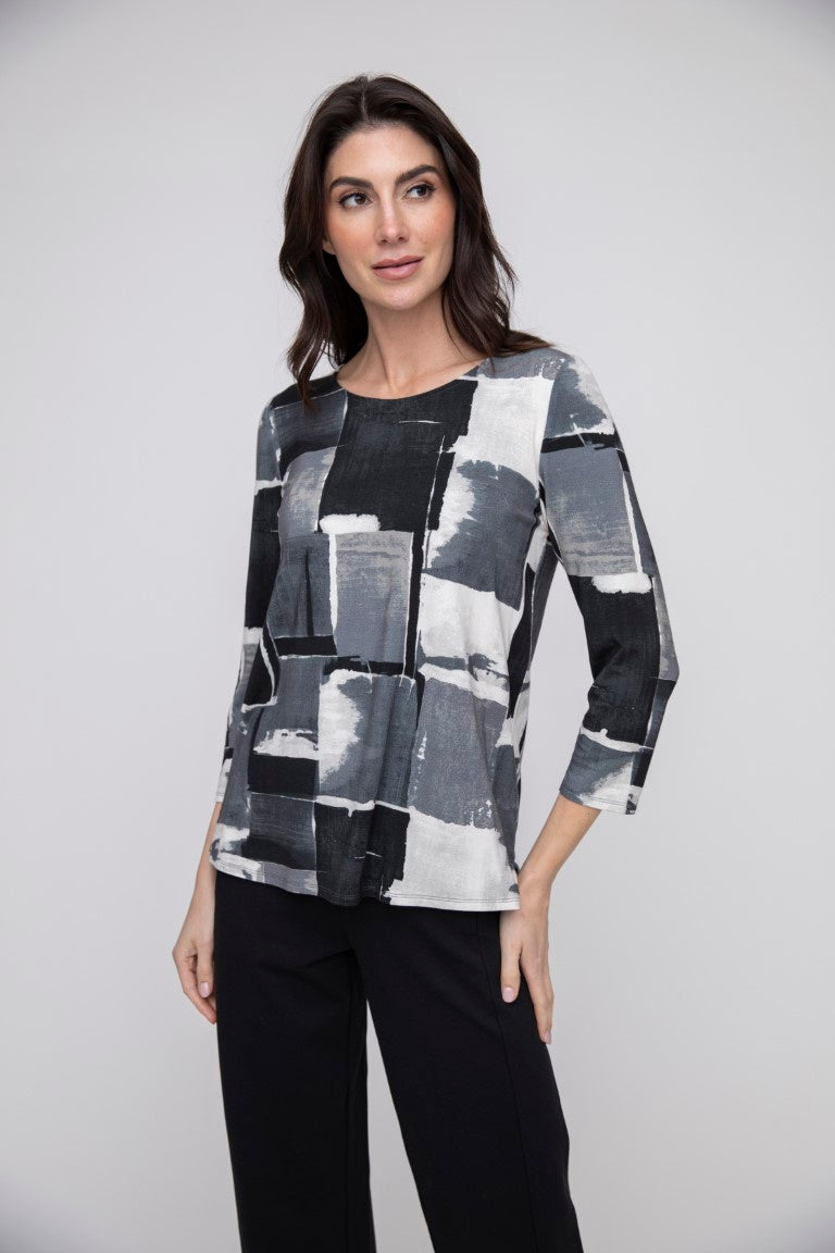 Arthouse Knit Tiles Easy Tee in Charcoal