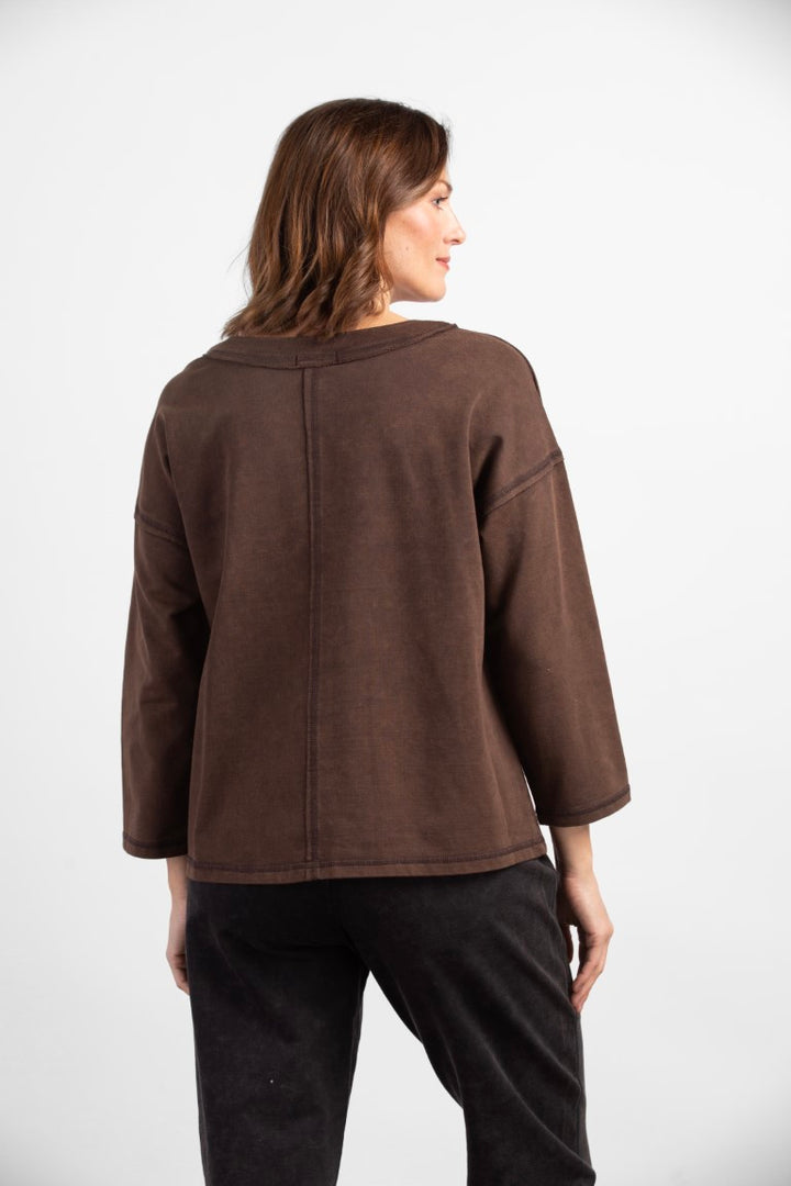 River Wash Terry Chill Pullover in Hickory