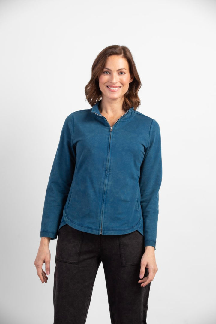River Wash Terry Chill Jacket in Baltic