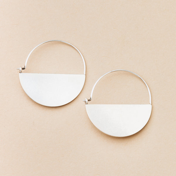 Refined Earring Collection - Lunar Hoop/Silver