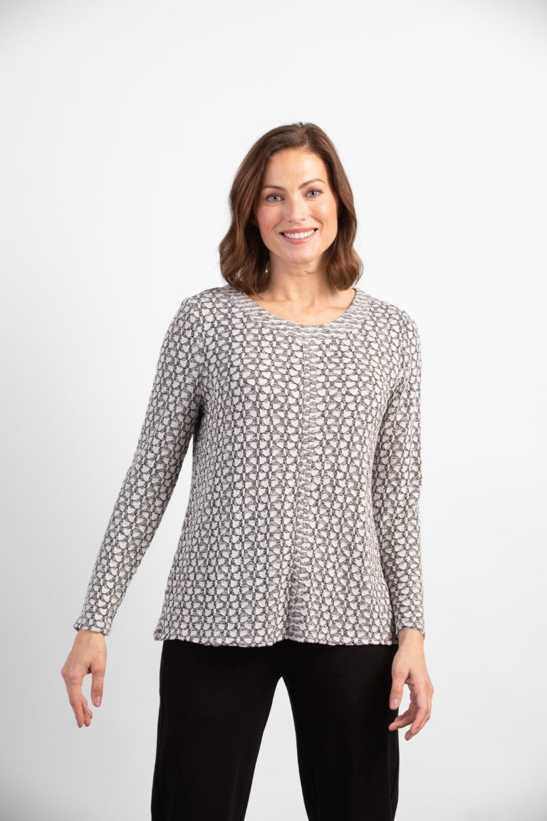 Knit Seam Front Tee in Putty