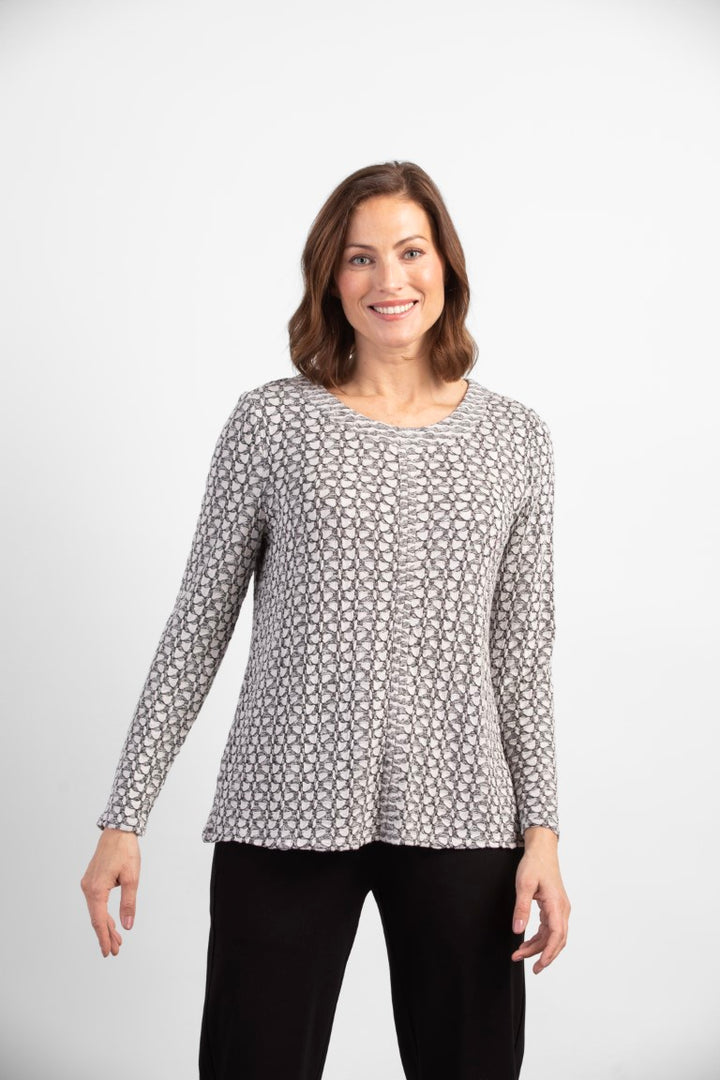 Knit Seam Front Tee in Putty