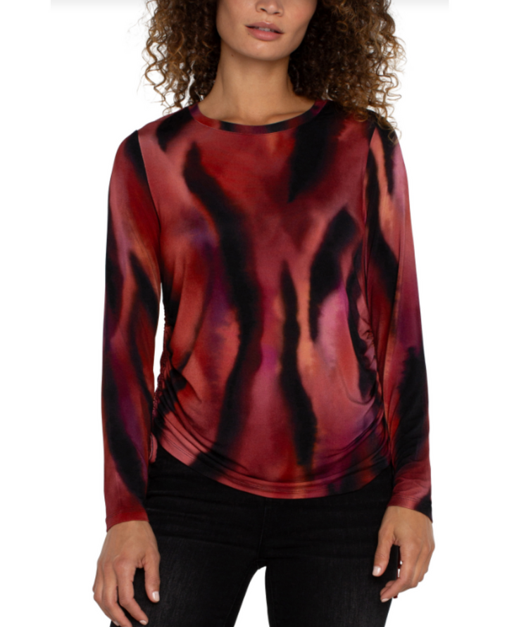Long Sleeve Crewneck in Fire Opal