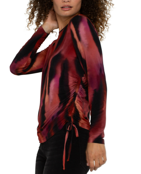 Long Sleeve Crewneck in Fire Opal