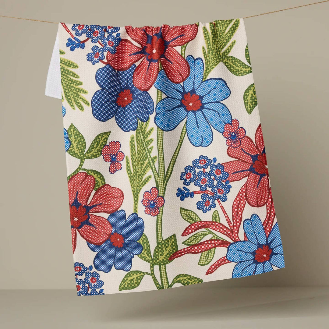 Plaid Floral Kitchen Tea Towel