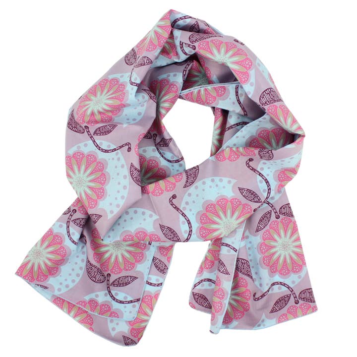 Cotton Voile Scarf in Mauve Zinnia