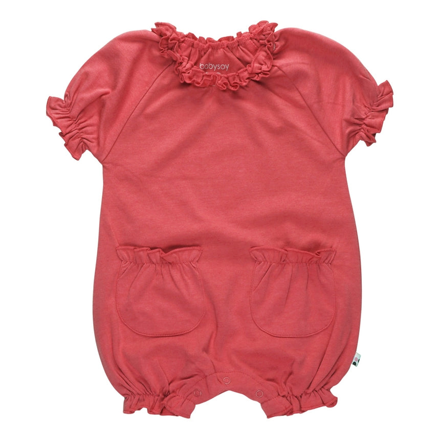 Basic Bubble Romper in Blossom Red 12-18 Months