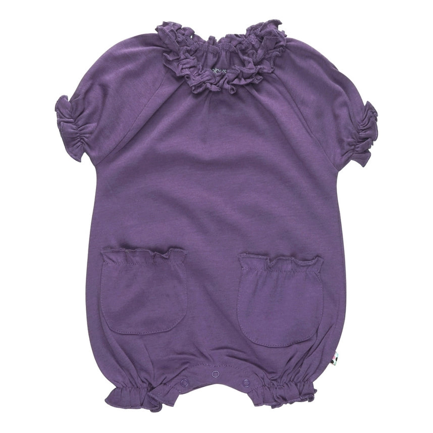 Basic Bubble Romper in Eggplant Purple 18-24 Months