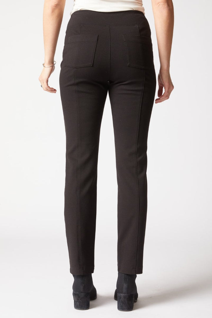 Luxe Ponte Seamed Pocket Pants in Black