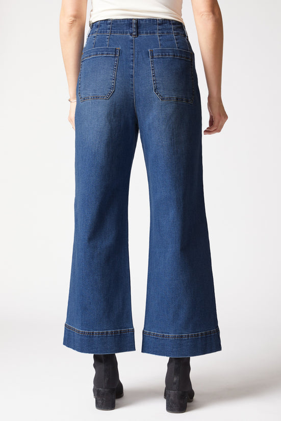 Stretch Denim Ankle Jean in Dark Denim