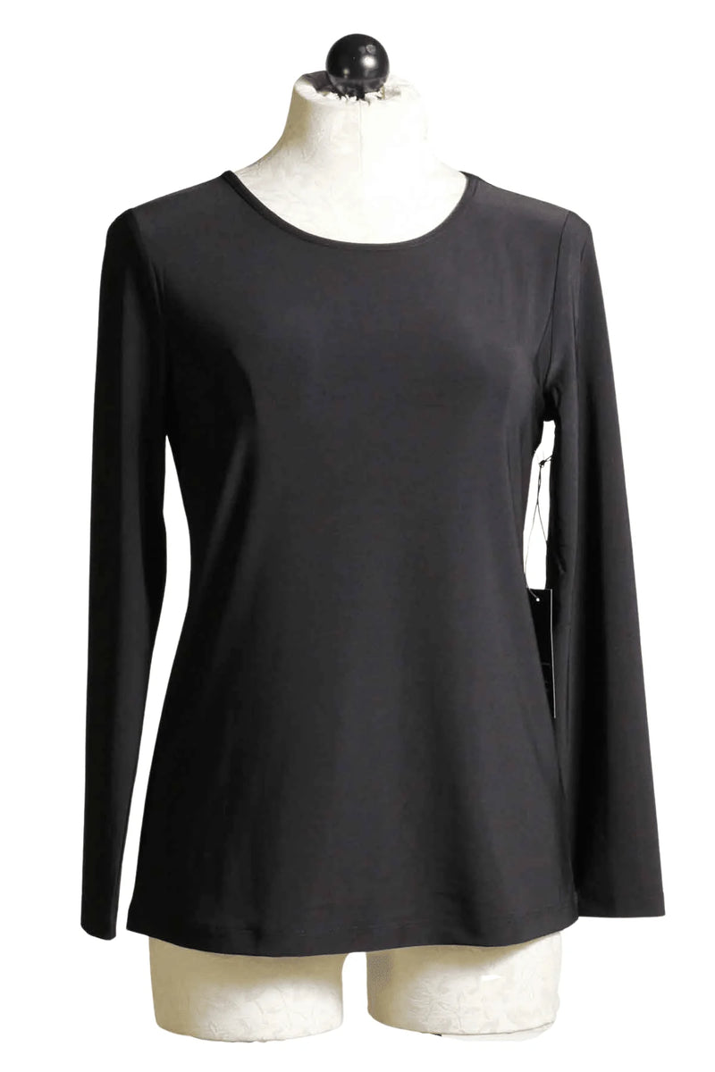 Solid Black Foundation Knit Long Sleeved Tee