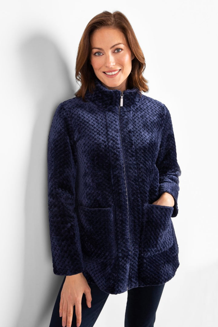 Sherpa Car Coat in Navy
