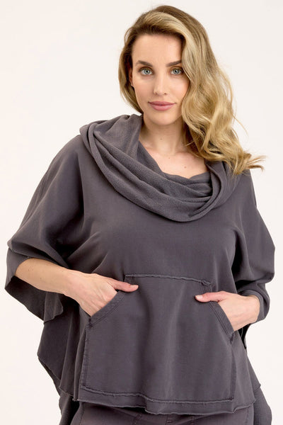 Paige Poncho in Charcoal