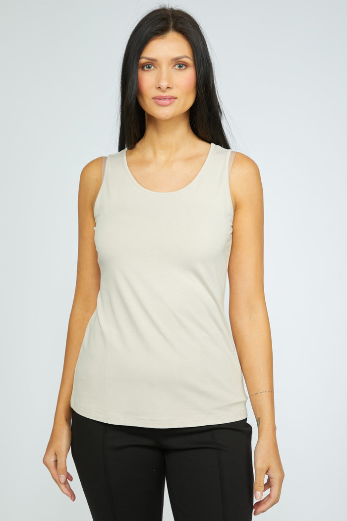 Foundation Knit Layering Tank in Cloud