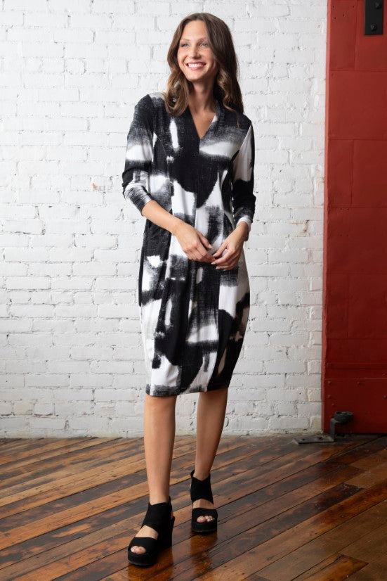 Arthouse Knit Cocoon Dress in Black