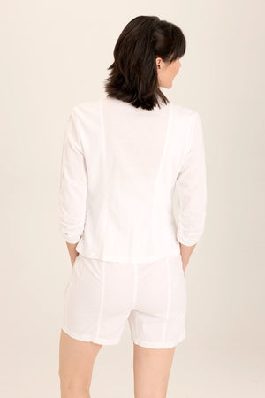 Linen Folksy Jacket in White