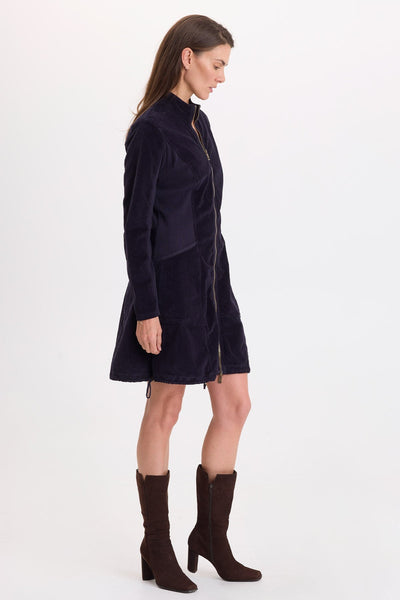 Uzma Corduroy Jacket Dress in Navy
