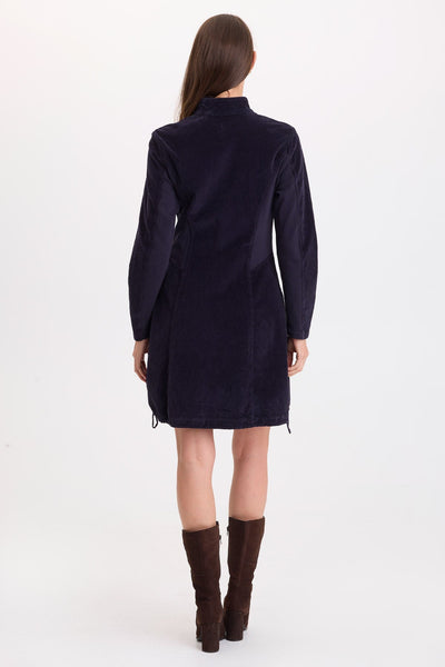 Uzma Corduroy Jacket Dress in Navy