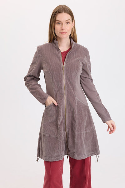 Uzma Corduroy Jacket Dress in Poppy Seed