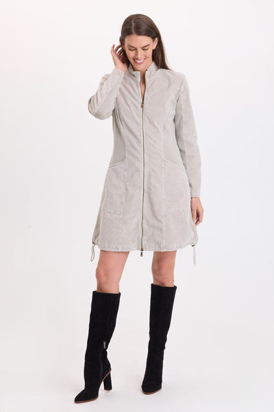 Uzma Corduroy Jacket Dress in Whitecap Pigment