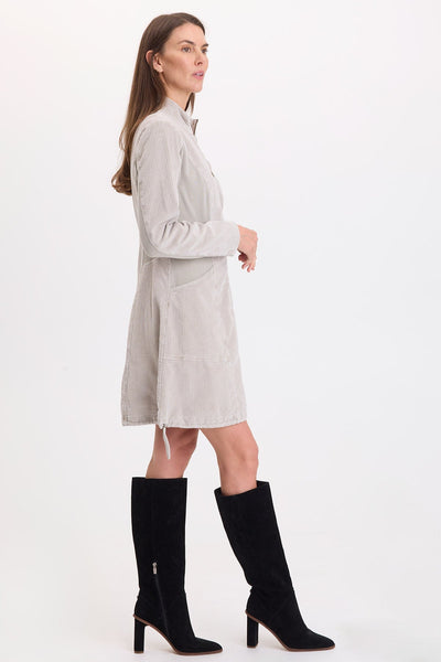 Uzma Corduroy Jacket Dress in Whitecap Pigment