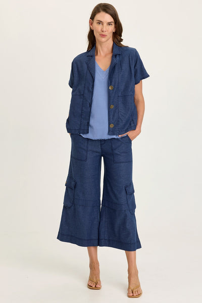 Rosalina Twill Cargo Gaucho Crop  in Airdale Pigment