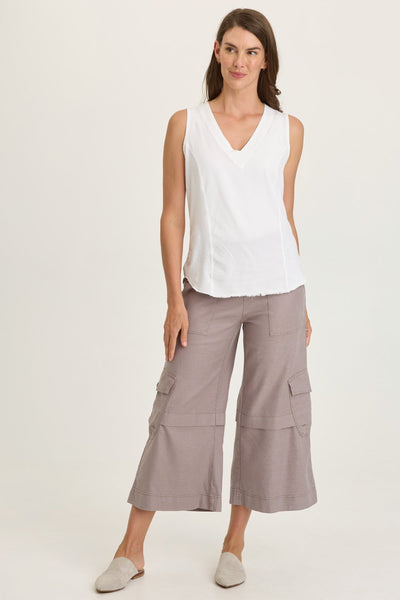 Rosalina Twill Cargo Gaucho Crop in Poppy Seed