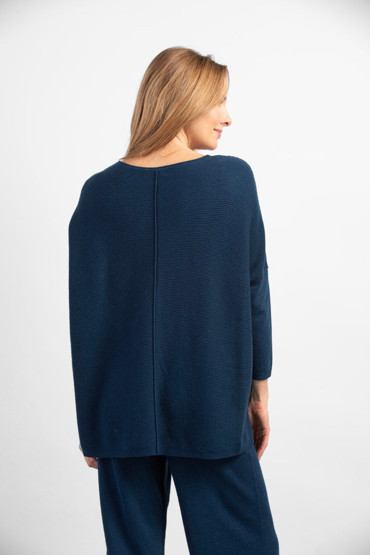 Fireside Knit Pocket Sweater in Baltic Blue