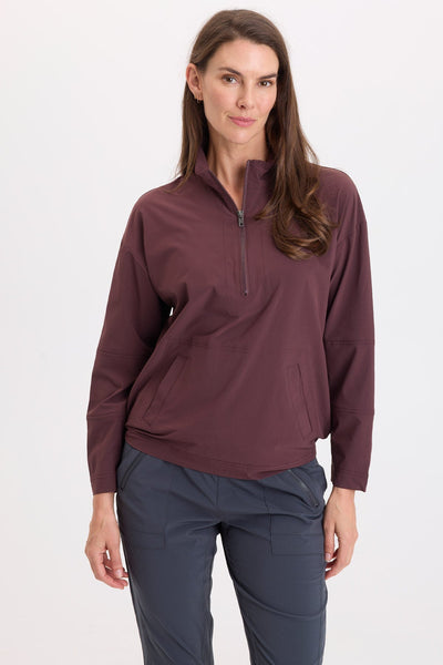 Romee Active Kangaroo Pockets Pullover in Vixen