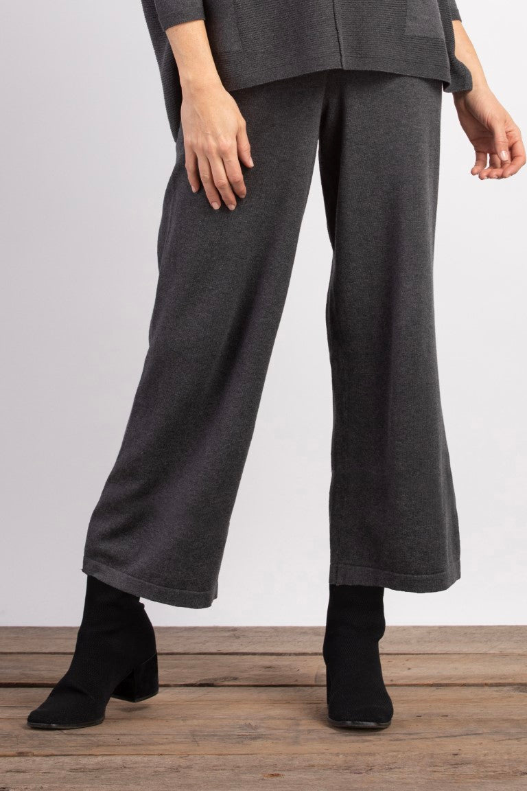 Fireside Knit Flood Pant in Charcoal Grey