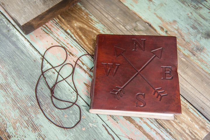 Compass Handmade Leather Journal 7x7