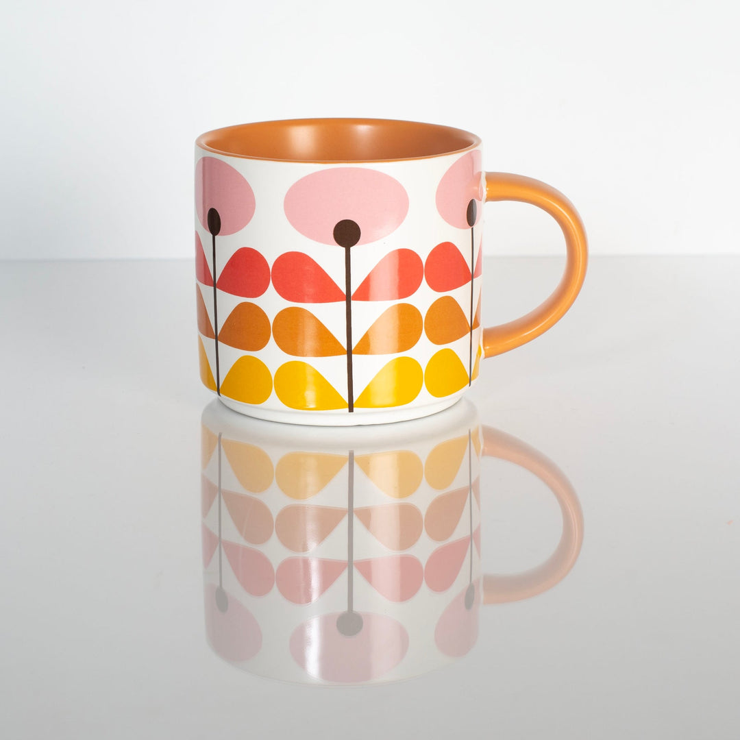 Mod Flower Coffee Mug in Pink Matte