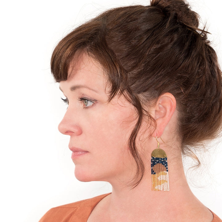 Moonrise Fringe Earrings in Warm Colors