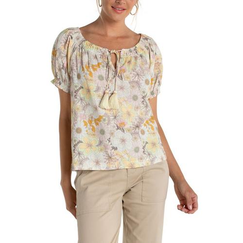 Tie Neck Woven Notch Neck Blouse