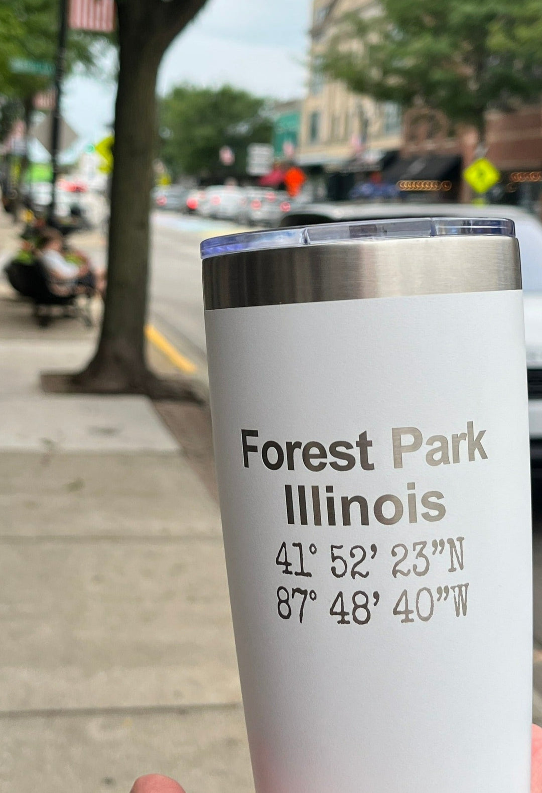 Forest Park Coordinates Tumbler