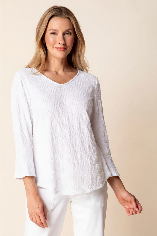 Sunburst Knit Solstice Top in White