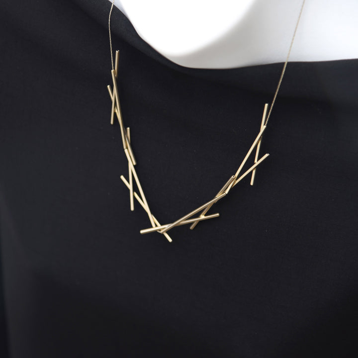 Sixes & Sevens Necklace Satin Silver