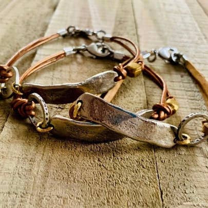 Boho Link Leather Bracelet