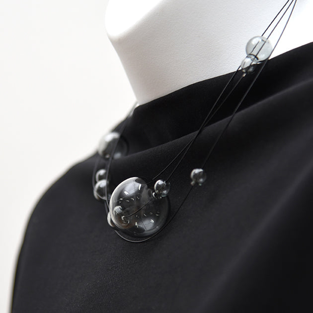 Cumulus Layered Necklace in Glass Grey