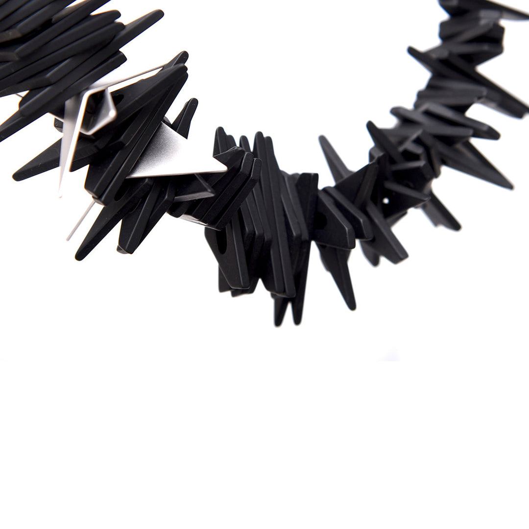 Helix Necklace Black Silver
