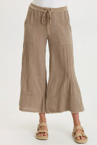 Ace Gauze Wide Leg Crop in Roadside Pigment