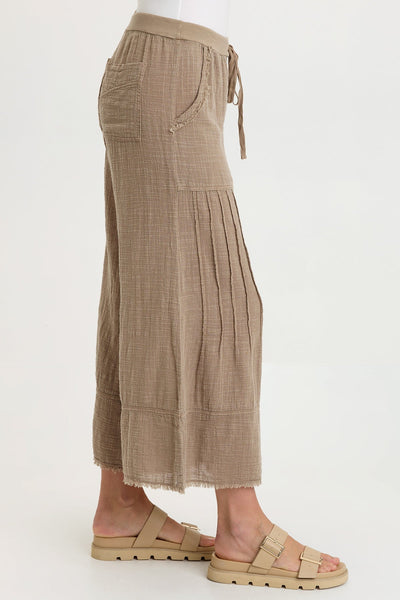 Ace Gauze Wide Leg Crop in Roadside Pigment