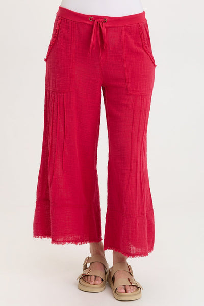 Ace Gauze Wide Leg Crop in San Marzano Pigment