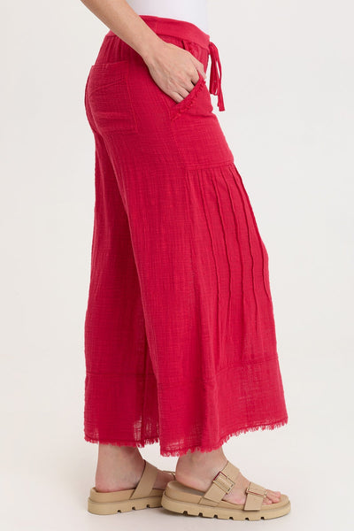 Ace Gauze Wide Leg Crop in San Marzano Pigment