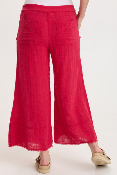 Ace Gauze Wide Leg Crop in San Marzano Pigment