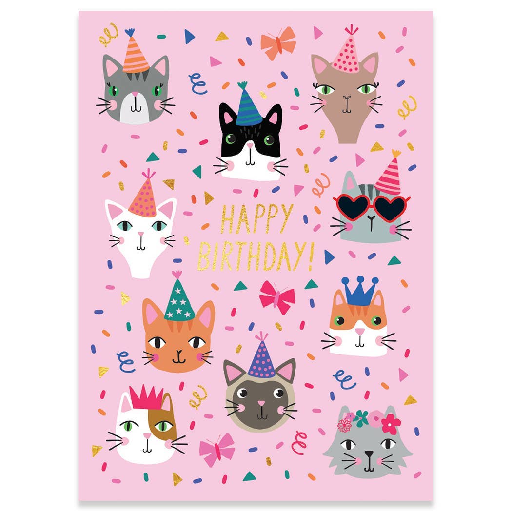 Party Cats Party Hats Birthday Card