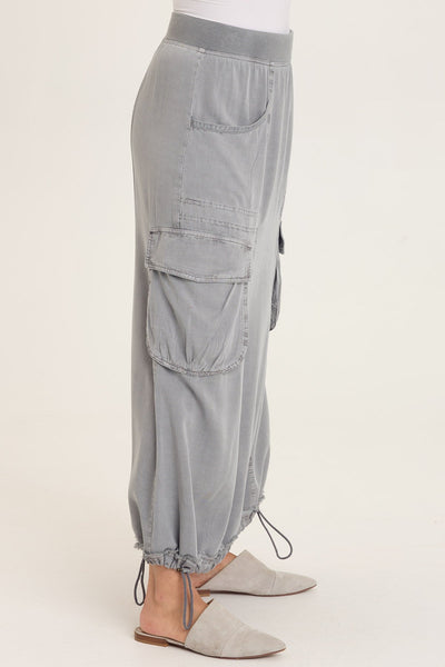 Ingram Cinchable Cargo Twill Skirt  in Nebulous Pigment