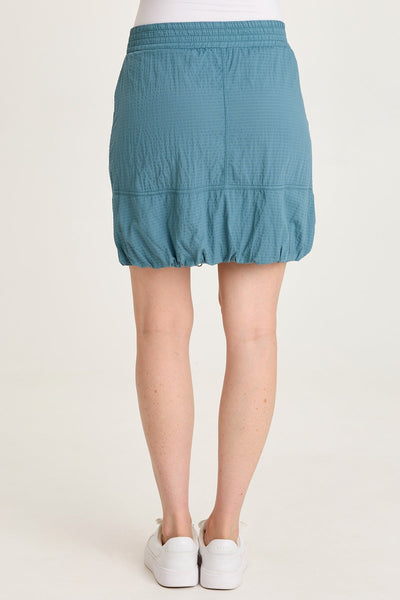 Corwyn Textured Zip-Front Mini Skirt in Dark Night
