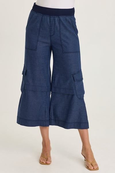 Rosalina Twill Cargo Gaucho Crop  in Airdale Pigment